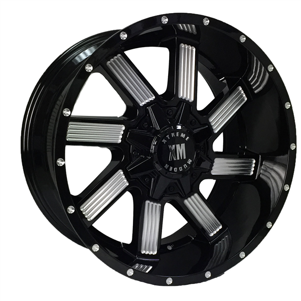 XTREME MUDDER A0083 XM-319 20X10-12 5X139.7+5X150 C.B 110 GLOSS BLACK MILLING FACE