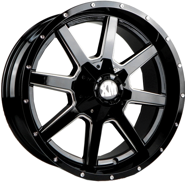XTREME MUDDER XM-302 163 22X9+0 5X127+5X139.7 C.B 78.10 BLACK MILLLING WINDOW