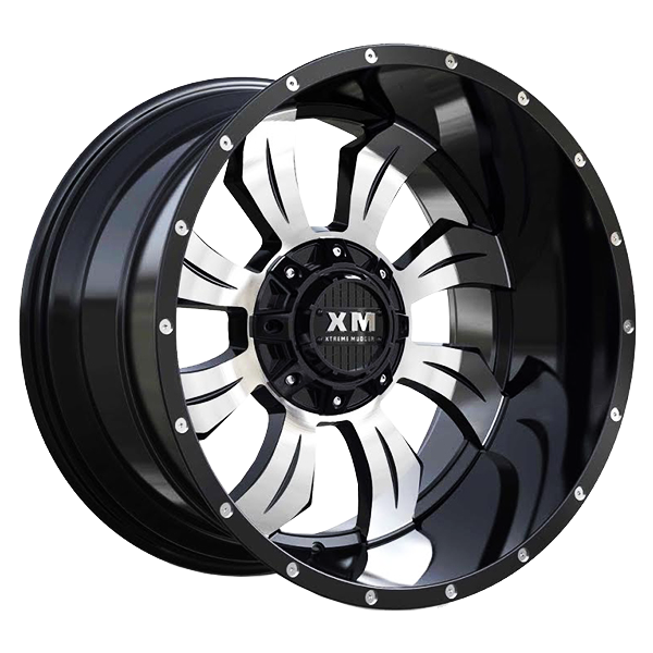 XTREME MUDDER XM-323 22X12-44 5X114.3+5X127 C.B 78.10 GLOSS BLACK MACHINE FACE