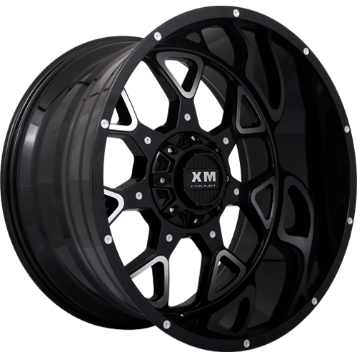 XTREME MUDDER XM-327 7246-3 22X12-44 5X127+5X139.7 C.B 78.10 GLOSS BLACK MILLED