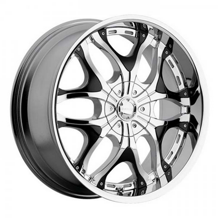 AKUZA 702 22X9.5+10 6X139.7 CHROME/BLACK INSERTS