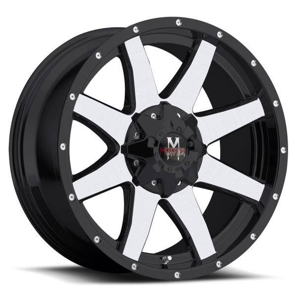 OFF-ROAD MONSTER M08 22X9.5+10 6X135+6X139.7 C.B 87.1 BLACK MACHINED FACE