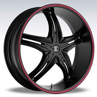 2 CRAVE NO.5 22X8.5+38 **BLANK** C.B 72.82 BLACK/MACHINE FACE/RED STRIPE