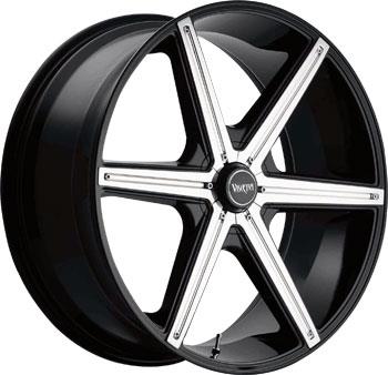 VISCERA 842 22X9.5+35 6X135+6X139.7 C.B 100.4 GLOSS BLACK CHROME INSERTS