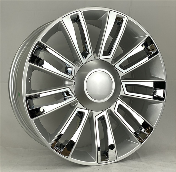 F7198 REPLICA 22X9+31 6X139.7 C.B 78.10 SILVER W/ CHROME INSERT