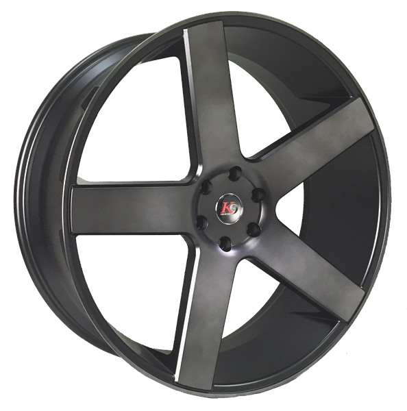5198 22X9.5+15 5X115 C.B 74.10 MATTE BLACK W/ DARK TINT