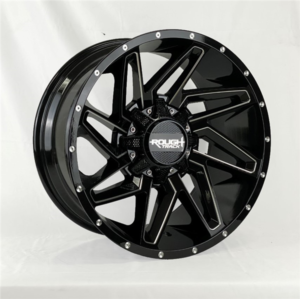 ROUGH TRACK A0223 20X10-18 8X165.1 C.B 121.50 GLOSS BLACK MILLED (BMS2)