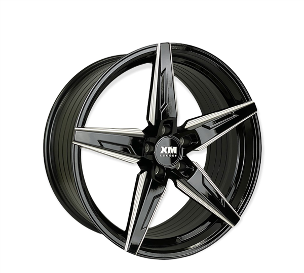 XM LUXURY XM-250 A0275 FLOW FORMED 20X10.5+33 5X120 C.B 74.10 BLACK MILLED (STAGGERED)
