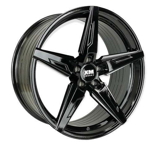 XM LUXURY XM-250 A0275 FLOW FORMED 20X10.5+33 5X120 C.B 74.10 GLOSS BLACK (STAGGERED)