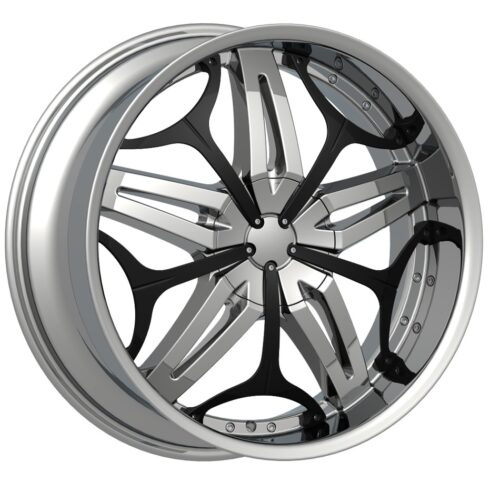 VELOCITY 815 22X9.5+13 6X114.3+6X139.7 CHROME/BLACK INSERTS (2 INSERT MISSING)