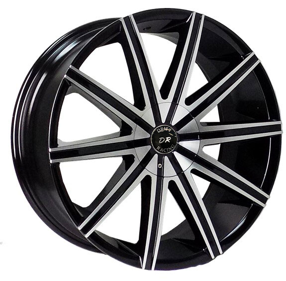 DRIFT RACING DR09 L908 22X9.5+30 6X135+6X139.7 C.B 87.10 BLACK MACHINE FACE & LIP