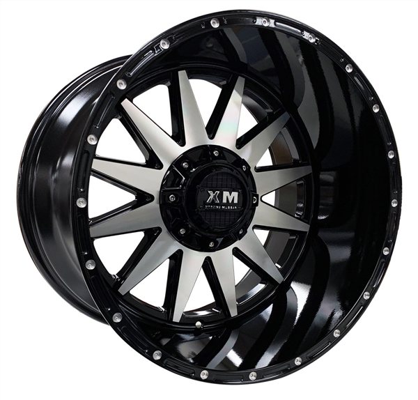 XTREME MUDDER XM-312 20X12-44 5X139.7+5X150 C.B 110 GLOSS BLACK MACHINE FACE