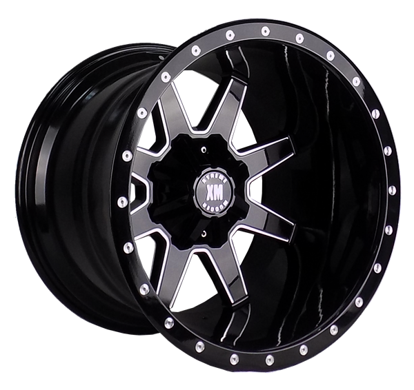 XTREME MUDDER XM-304 1103 20X14-76 5X114.3+5X127 C.B 78.10 BLACK MILLED DRILL IN HEADLOCK