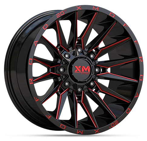 XTREME MUDDER XM-352 20X10-6 5X139.7+5X150 C.B 110 GLOSS BLACK RED MILLED