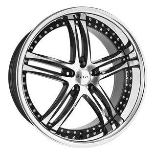 XIX15 20X10+40 5X114.3 C.B 73.10 BLACK/MACHINE STAIN LIP - STAGGERED