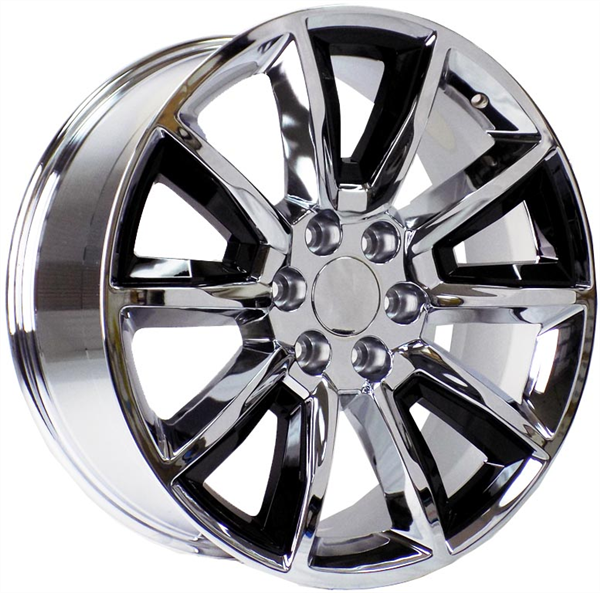 CHEVY REPLICA A47 777 22X9+24 6X139.7 C.B 77.60 CHROME BLACK INSERTS**SPECIAL**