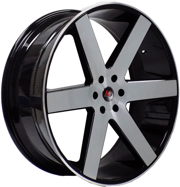 K9 6198 24X10+15 5X139.7 C.B 78.10 GLOSS BLACK MACHINED FACE