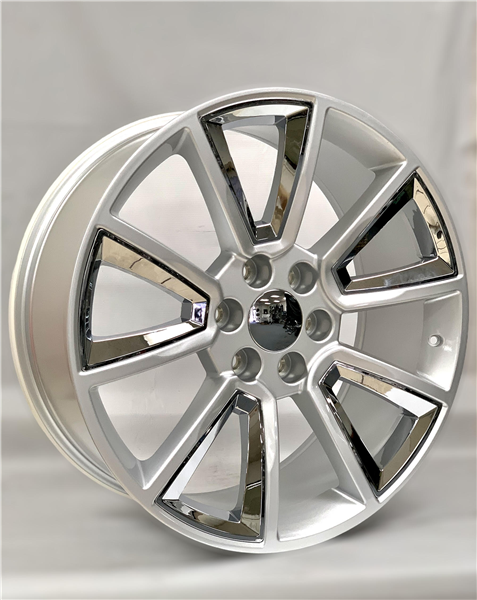 REPLICA LT201 CHEVY 26X10+31 6X139.7 C.B 78.10 SILVER CHROME INSERTS