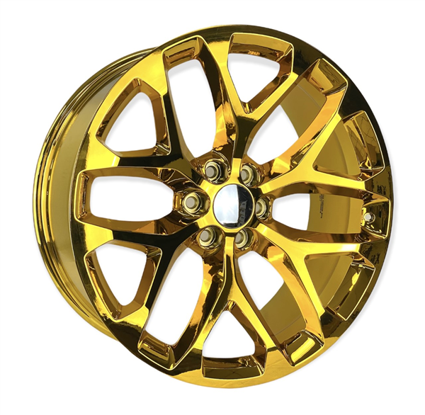 F7359 SNOWFLAKE CHEVY REPLICA 24X10+30 6X139.7 C.B 78.10 GOLD CHROME