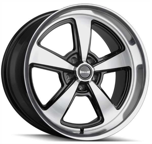 RIDLER TYPE 652 20X8.5+0 5X114.3 C.B 83.82 GLOSS BLACK WITH DIAMOND CUT FACE & LIP