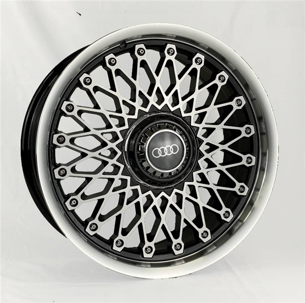 REPLICA XW039 18X8+35 5X112+5X114.3 C.B 73.10 BLACK POLISHED MACHINE FACE**AUDI FLODED CAP**SPECIAL