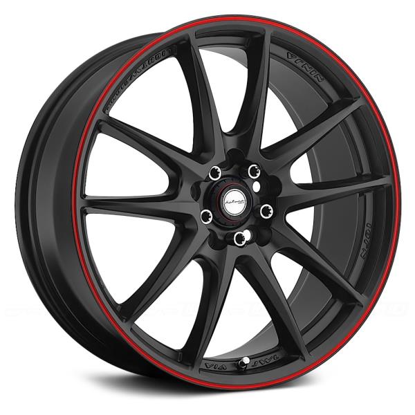 NINJA NJ01 18X7.5+45 4X100+4X114.3 MATTE BLACK RED LINE