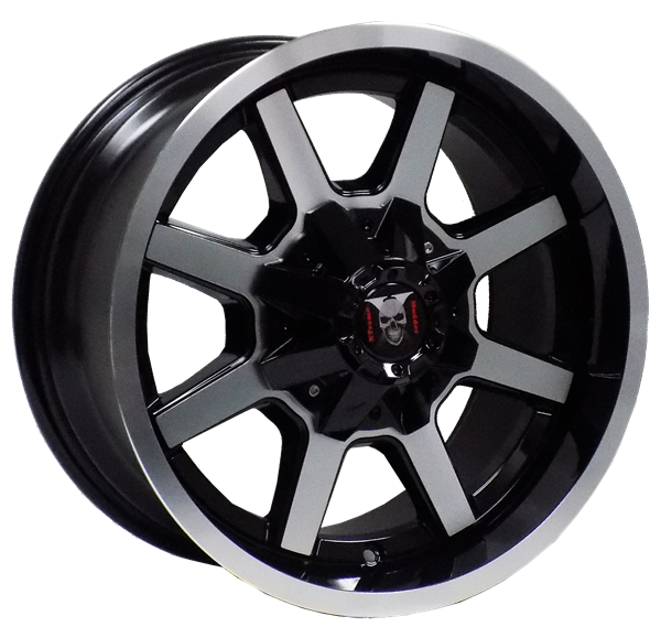 XTREME MUDDER XM-302 163 17X9-12 5X114.3+5X127 C.B 78.10 BLACK POLISH FACE MACHINE LINE BEADLOCK