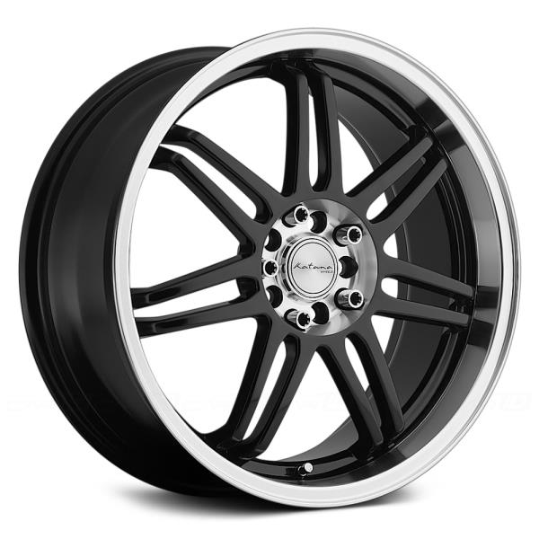 KATANA GF7 18X7.5+45 5X100+5X114.3 C.B 73.10 GLOSS BLACK MACHINE FACE