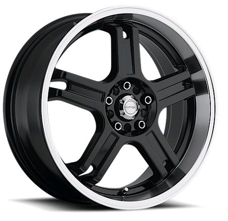 KATANA RZ5 18X7.5+45 5X100+5X114.3 C.B 73.1 GLOSS BLACK MACHINE LIP