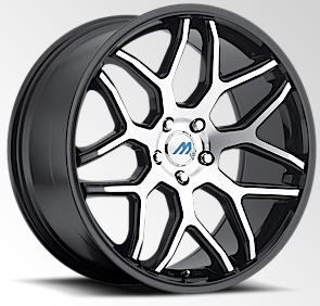 2 CRAVE MACH M8 19X9.5+35 5X120 C.B 72.56 GLOSSY BLK-MF-GBL (STAGGERED)