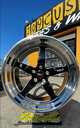 Set of 4 22" WELD VENTURA S104 BLACK + POLISHED LIP 22X8.5 + 22X10.5 5X127 5X5 Chevy OBS 1500 C-10 (WHEELS ONLY)