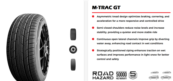 265/35ZR19 MASTERTRACK M-TRAC GT 98Y XL 460A-A 50K+ ROAD HAZARD