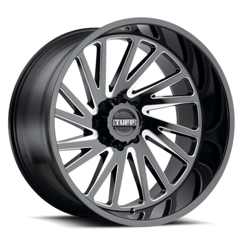 TU T2A 22X12 8X170 -45 CB125.1 GLOSS BLACK MILLED SPOKE TRUE DIRECTIONAL) LEFT