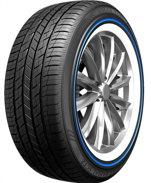 305/35R24 VOGUE CUSTOM BUILT RADIAL SCT2 112H XL WHITE/BLUE STRIPE