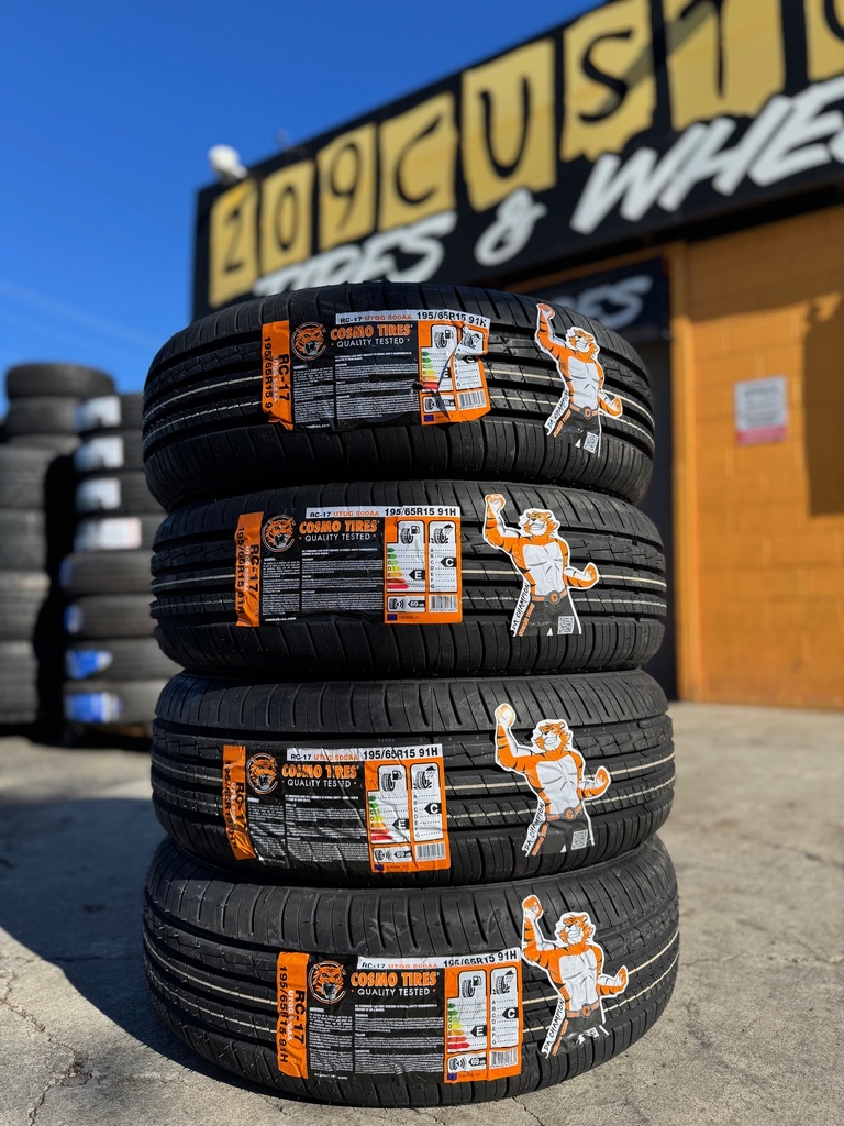 195/60R15 COSMO RC-17 88V BW 500-A-A 50K+ ROAD HAZARD