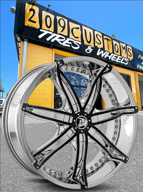 22" 22x9.5 DIABLO DNA Chrome wheel rim 5x5 5x127 +13 C-10 IMPALA CHEVY 1500 OBS