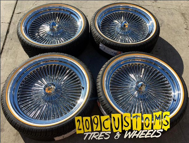 SET OF 4 20" WIRE WHEELS 100 SPOKES WITH VOGUE TIRES