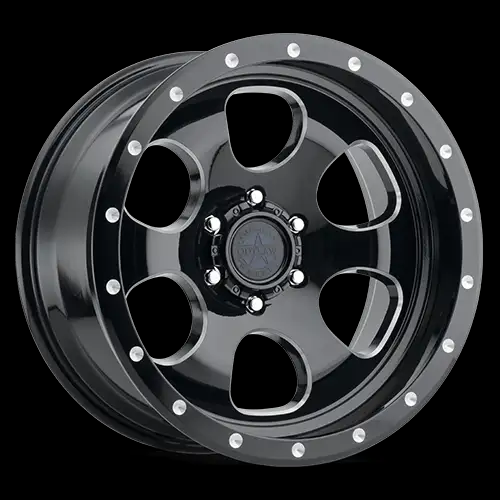AMERICAN OUTLAW GAMBLER 20X9+18 6X139.7 C.B-106 GB GLOSS BLACK W/MILLED