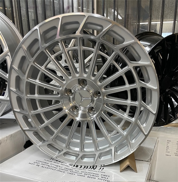 451 20X9.5 5X112 +38MM 66.6 SILVER MACHINED *** MERCEDES REPLICA**