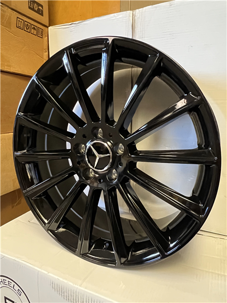 466 19X9 5X112 +45MM 66.6 GLOSS BLACK ** MERCEDES REPLICA **