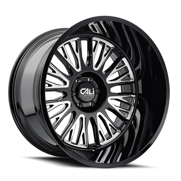 CALI VERTEX 24X14 6X139.7 -76 CB106 GLOSS BLACK MILLED