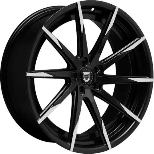 CSS15 20X8.5 5X112 +35 CB74.1MM GLOSS BLACK W MACHINED SPOKE TIPS