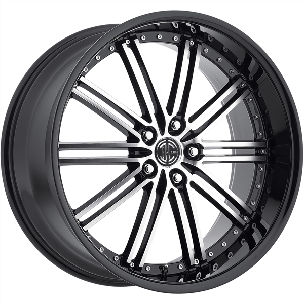 2 CRAVE-N33 GLOSS BLACK/MACHINE FACE 22X9.0 5X4.75/5X120 +32 +74.1