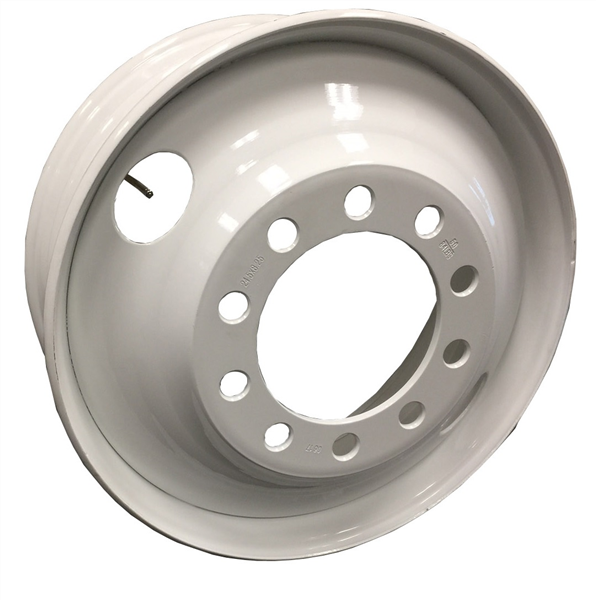 22.5X8.25 HUB-PILOT STEEL WHEEL 10X285.75 BOLT 222CB W/ VALVE STEM