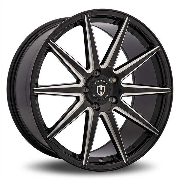 CURVA C49 20X10.5 5X114.3 +35 CB73.1 GLOSS BLACK MILLED WINDOWS