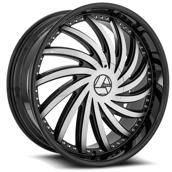 AZARA AZA-508 GLOSS BLACK/MACHINE 22X9.5 6X135/6X5.5 +25 +108