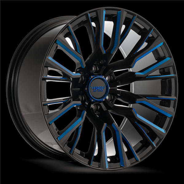 F48 20X10 6X139.7 -12MM 106.1 GLOSS BLACK MILLED BLUE TINT