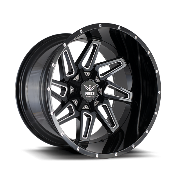 FORCE F02 20X10 5X139.7/150 OFFSET -12 C.B-110.3 BLACK/MILLED