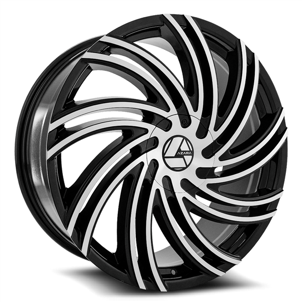 AZARA AZA-514 GLOSS BLACK/MACHINE 20X8.5 5X4.5/5X4.75 +35 +74.1 *RT*
