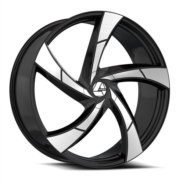 AZARA AZA-524 GLOSS BLACK & MACHINE 18X8.0 5X100/5X114.3 +35 +74.10 *NC*